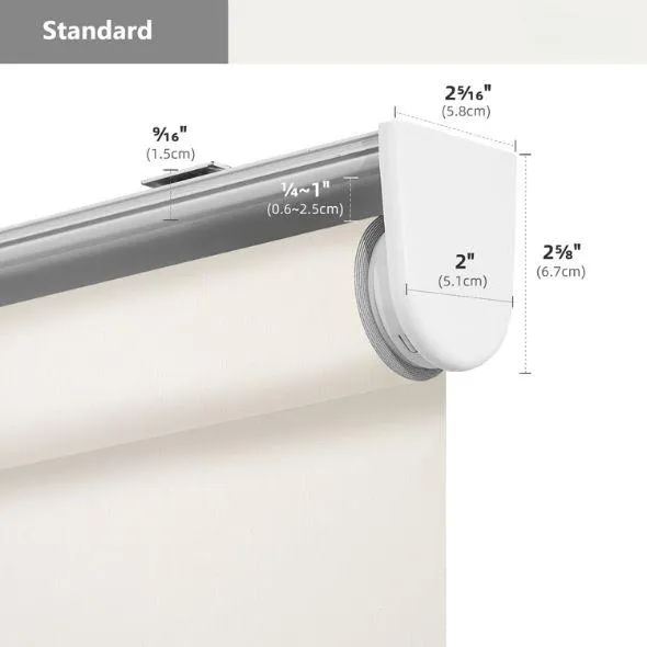 Standard Valance Roller Shades 100% Blackout Vinyl 