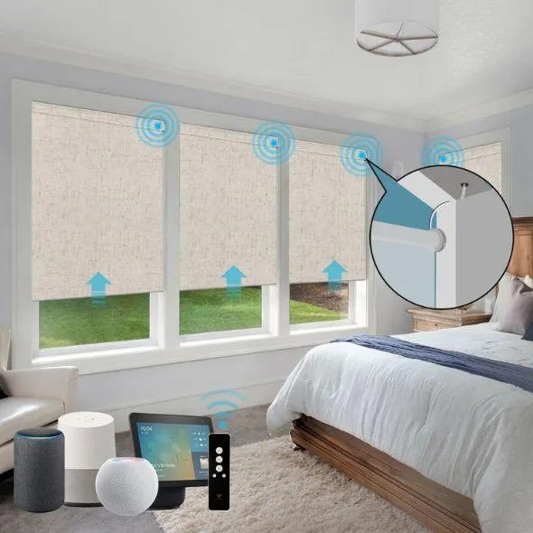 This is a Hardwired Motorized Roller Shades 100% Blackout Vigor