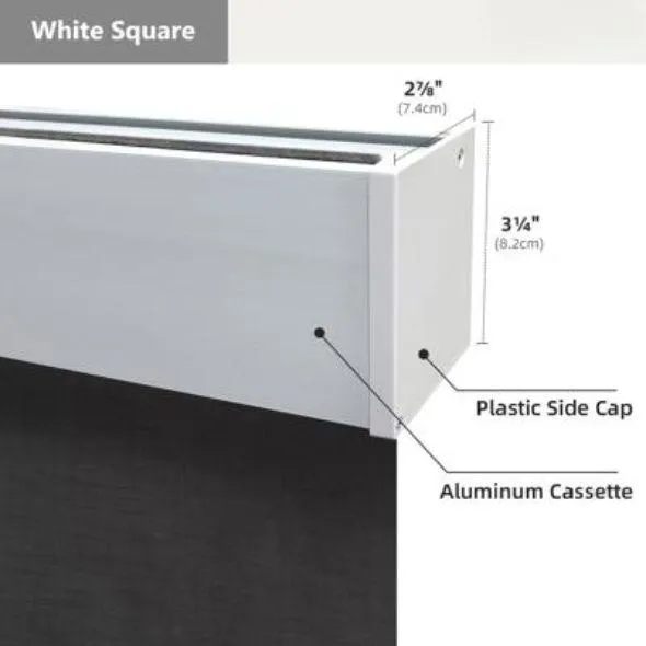 White Square Standard Valance Light Filtering Roller Shades 60%/70% Blackout Twilight