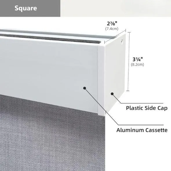 Square Valance Roller Shades 100% Blackout Vigor