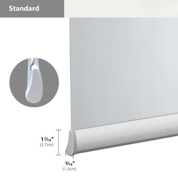 Standard Bottom Bar Roller Shades 100% Blackout Vinyl 