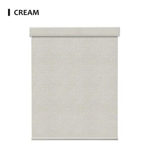 Fabric Cream Roller Shades 100% Blackout Safari