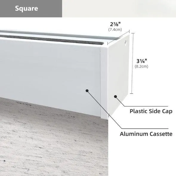 Square Valance Light Filtering Roller Shades 70% Blackout Linen