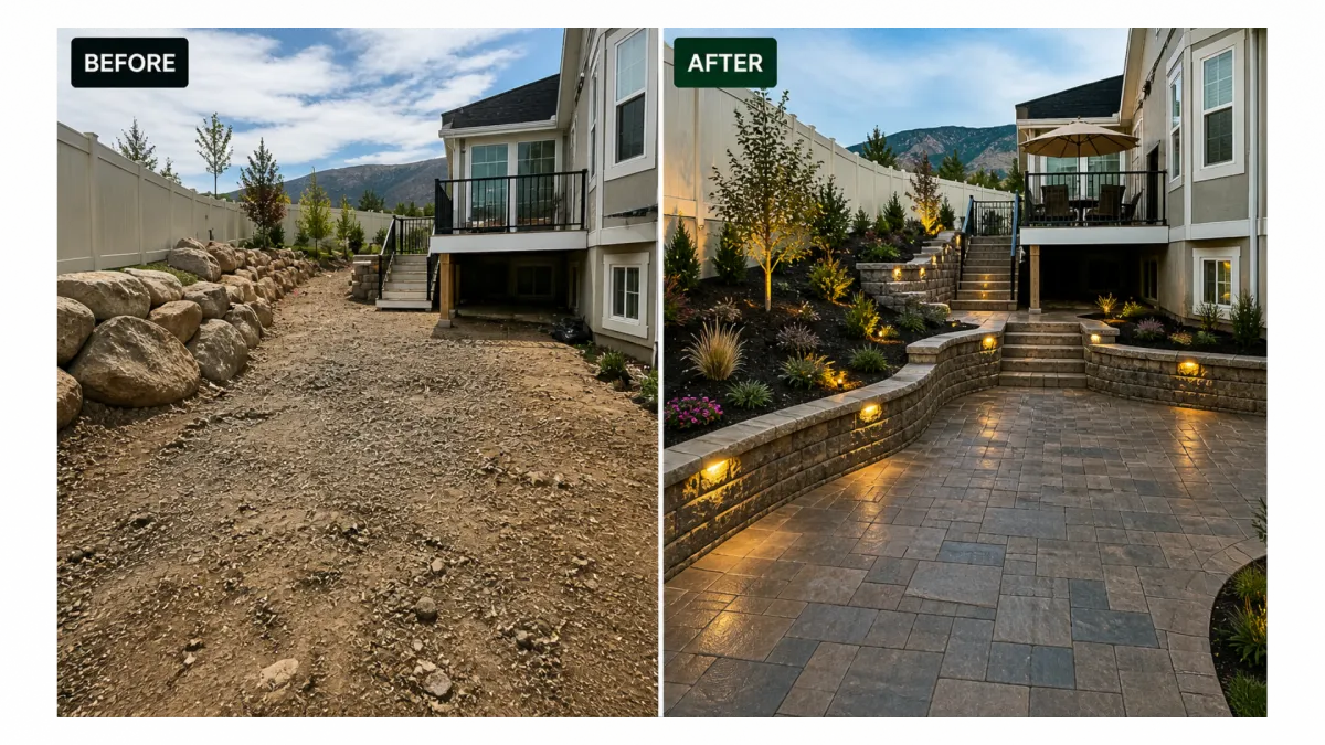North Logan — Patio & Retaining Wall Installation