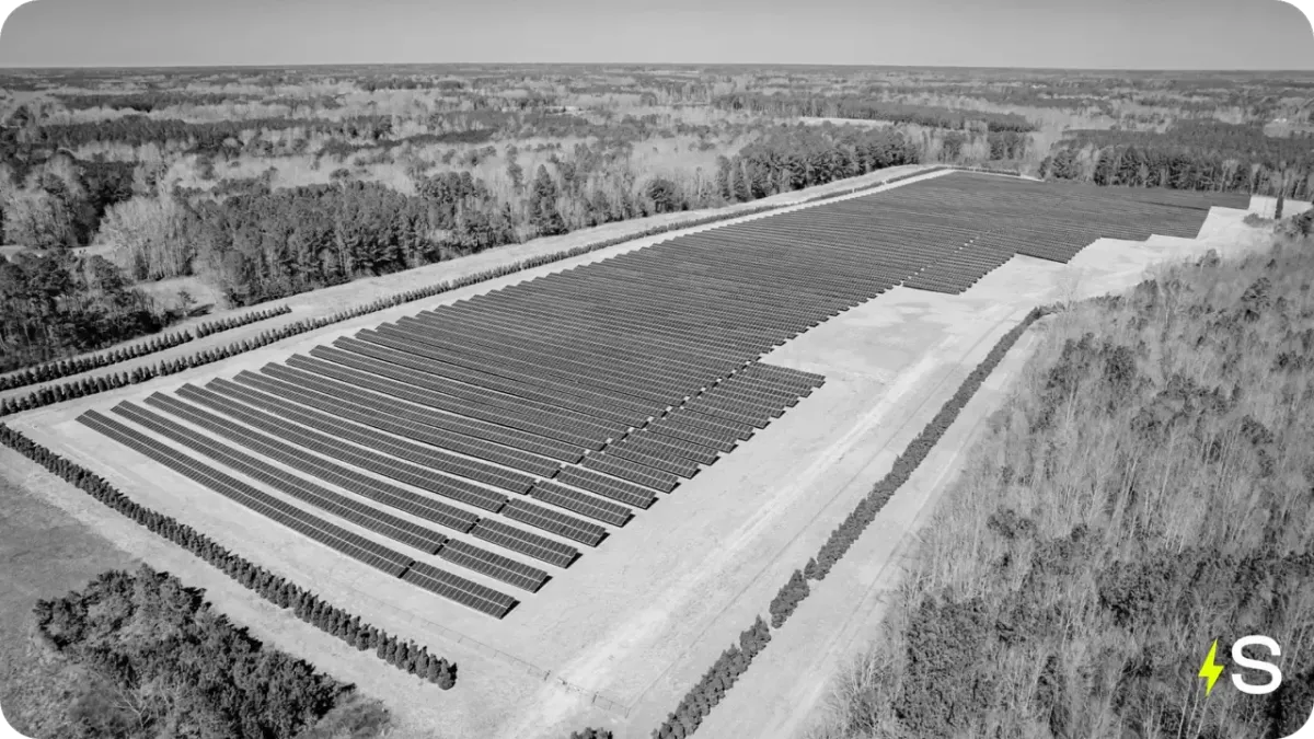 land with solar panels 