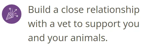 Build a close relationship with a vet to support you and your animals 