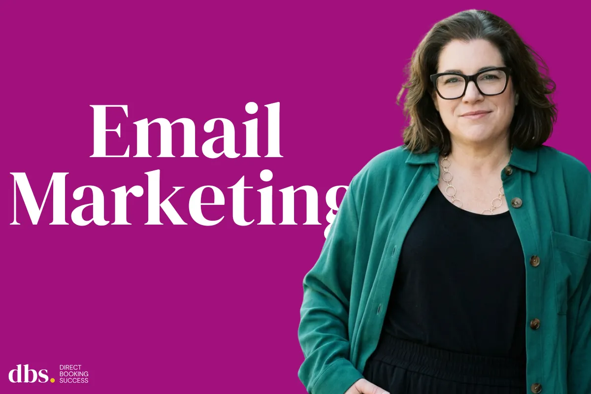 Vacation rental host writing an email newsletter to past guests to earn more direct bookings
