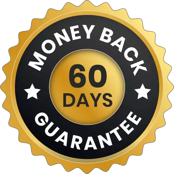 Kerassentials 60-day money-back guarantee badge.