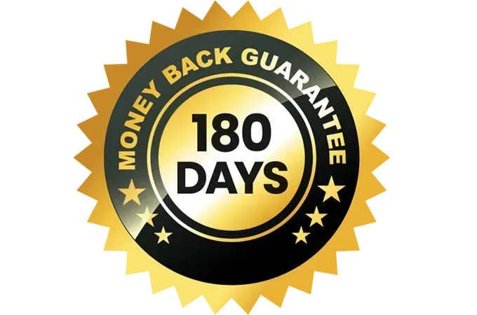 carbofire 180-day money-back guarantee badge.