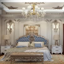 Elegant restaurant interior with red chairs and modern lighting