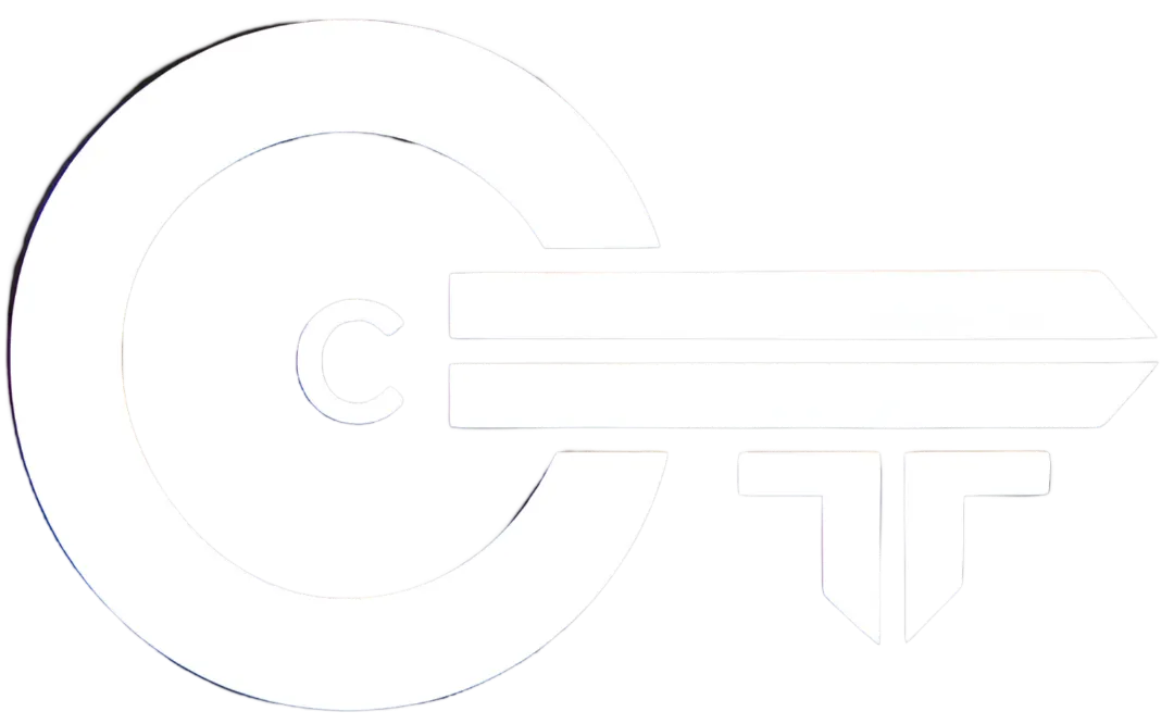 Co-LivingCorp logo featuring a sleek, modern key design with stylized 'C' and 'L,' symbolizing secure and trusted corporate housing solutions. Ideal for furnished midterm rentals for professionals, students, and families in Cleveland, OH.