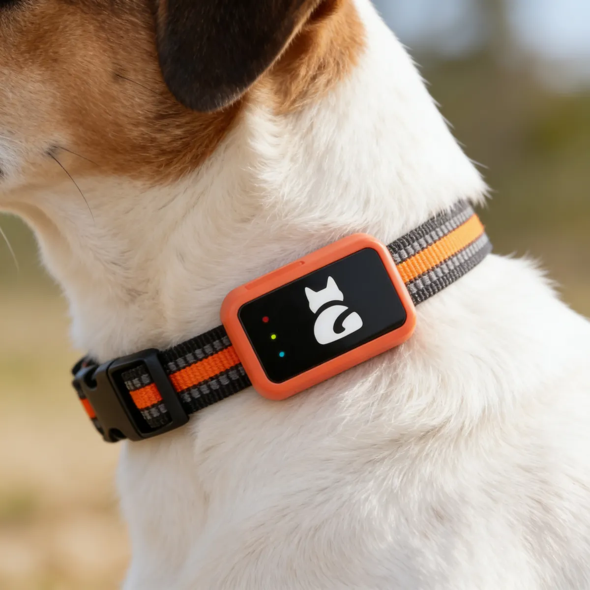 Perro perdido en un descampado de noche ilustrando donde un tag Bluetooth falla