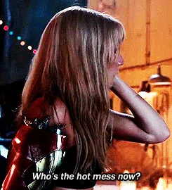 Pepper Potts from Iron Man 3 saying who's the hot mess now