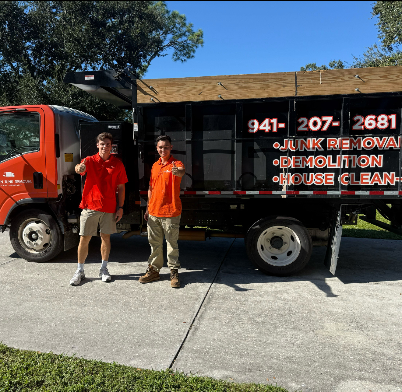 Junk removal team walking items out of Sarasota home