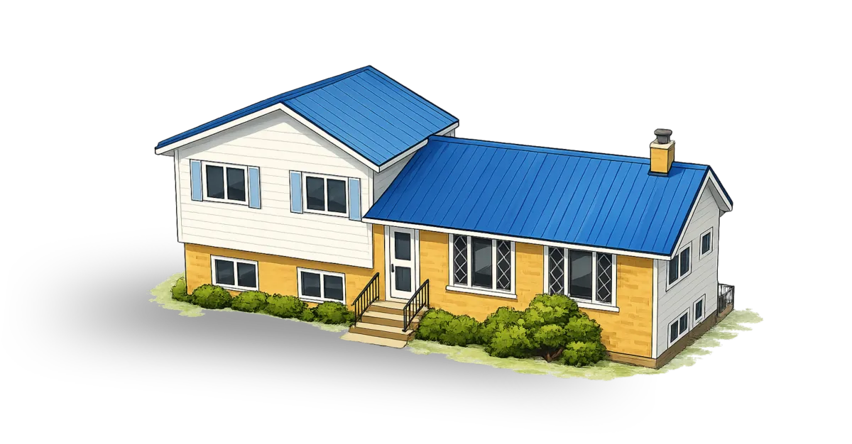 Blue Roof Family Home Model House