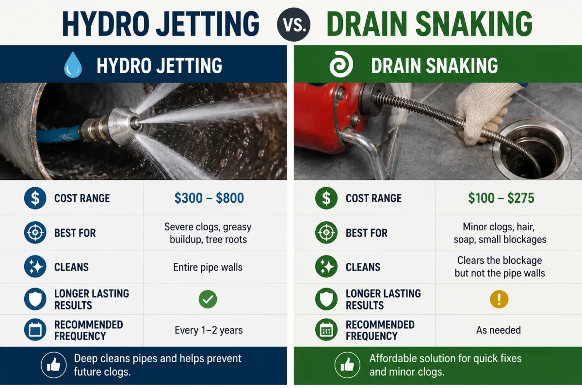 How Much Does Hydro Jetting Cost vs. Drain Snaking?