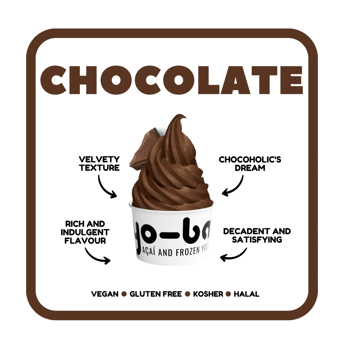 Chocolate - Smooth, chocolatey flavor, vegan, gluten-free, 99% sugar-free, kosher, and halal.