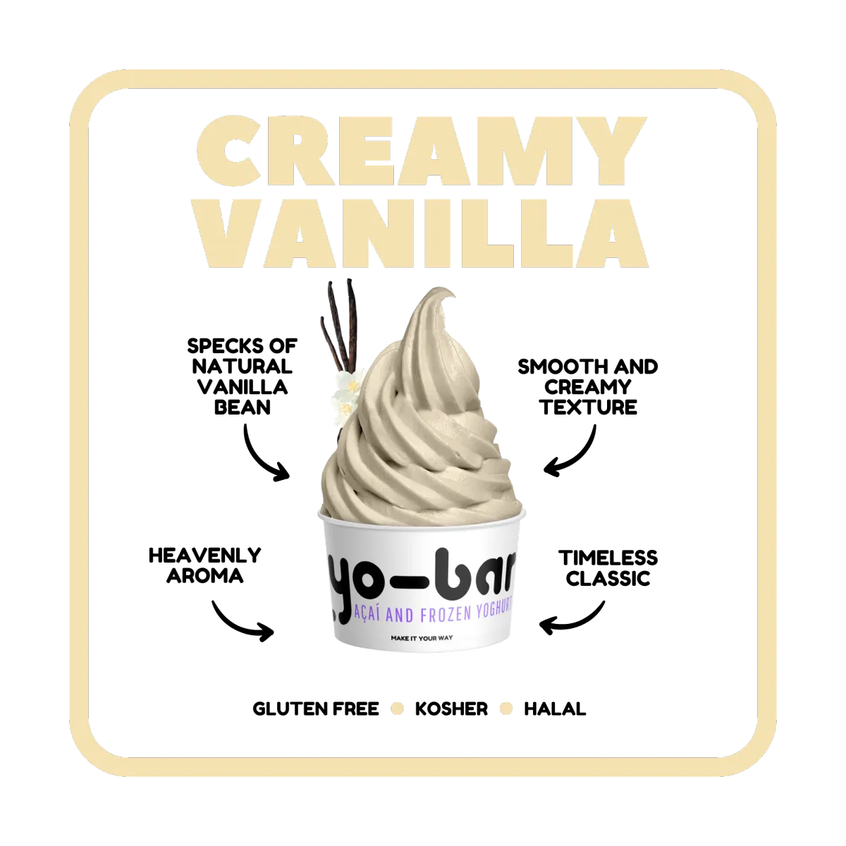 Creamy Vanilla - Rich vanilla taste, vegan, gluten-free, 99% sugar-free, kosher, and halal.