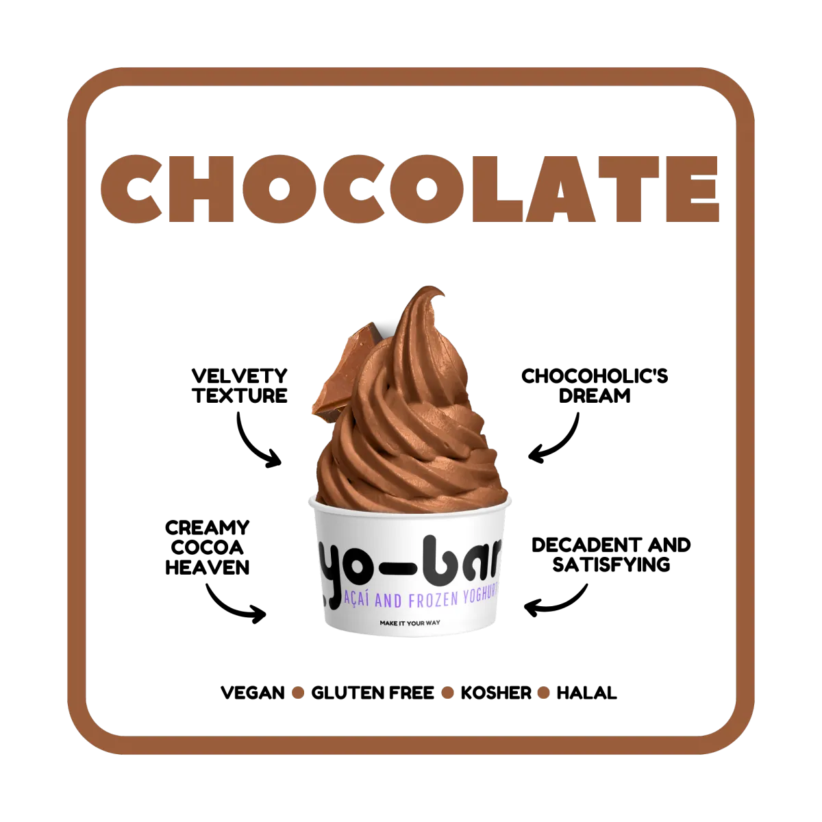 Chocolate - Smooth, chocolatey flavor, vegan, gluten-free, 99% sugar-free, kosher, and halal.