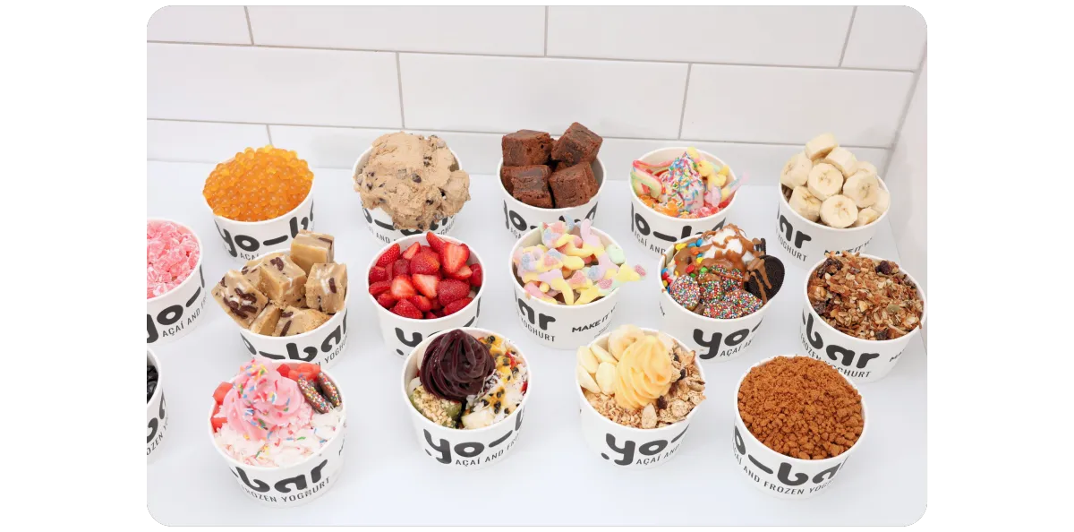 Melbourne dessert, Frozen Yoghurt Australia, Self Serve Frozen Yoghurt and Acai, 60+ Toppings, 10 different flavours