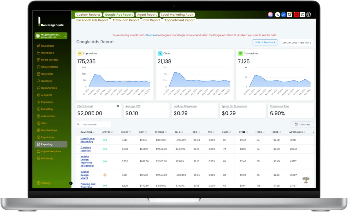 Levrage Suite: Reporting