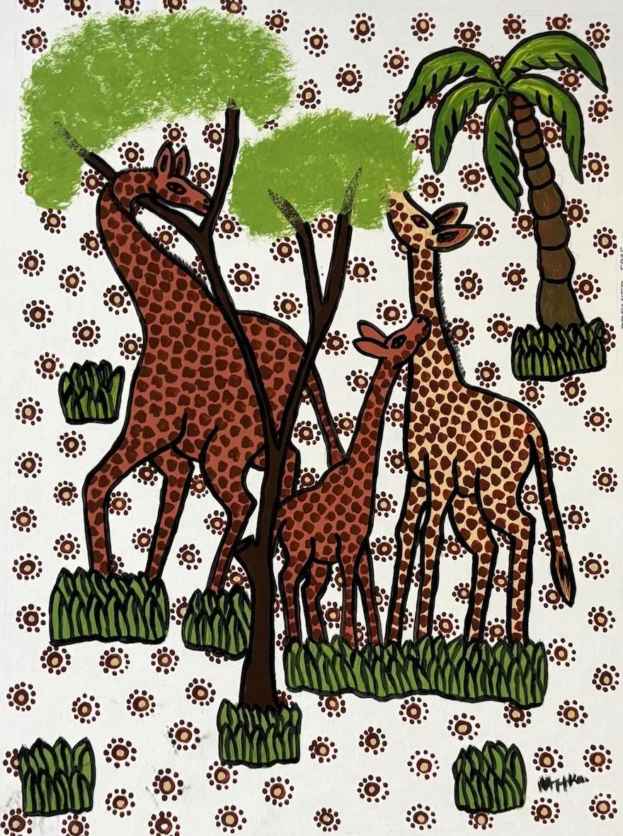 3 Giraffes by Virginia Tayengwa