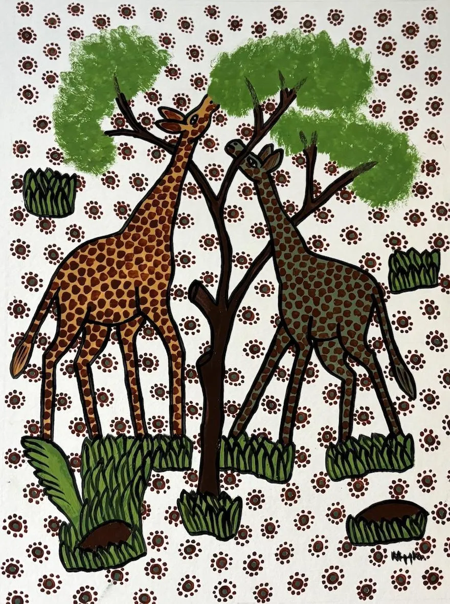 2 Giraffes by Virginia Tayengwa
