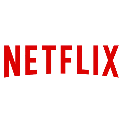 Netflix logo in bold red letters on a transparent background, representing the popular streaming service for movies and TV shows.