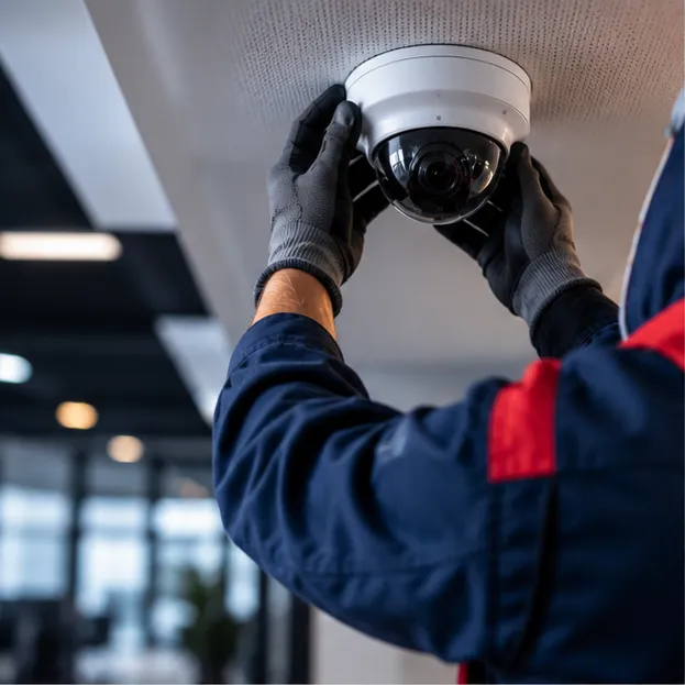 Illustrative installation of a dome security camera