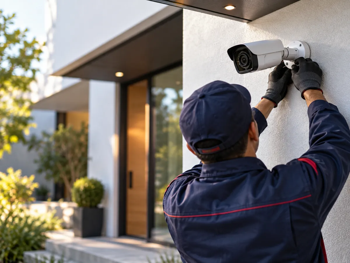 Illustrative installation of an outdoor security camera