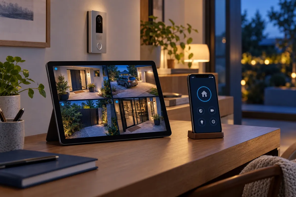 Illustrative security system support using a tablet and phone
