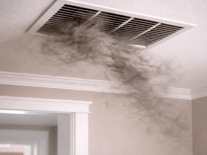 smoke damage through ceiling vent in menifee ca home