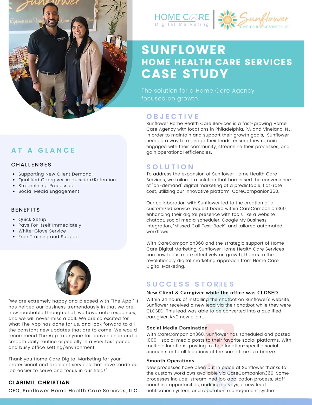 Sunflower Home Health Care Services and Home Care Digital Marketing Case Study