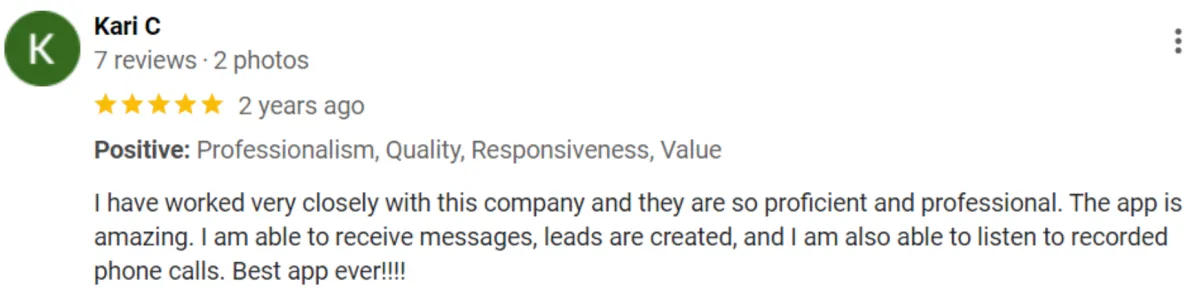 5 star review for home care marketing agency in bucks county