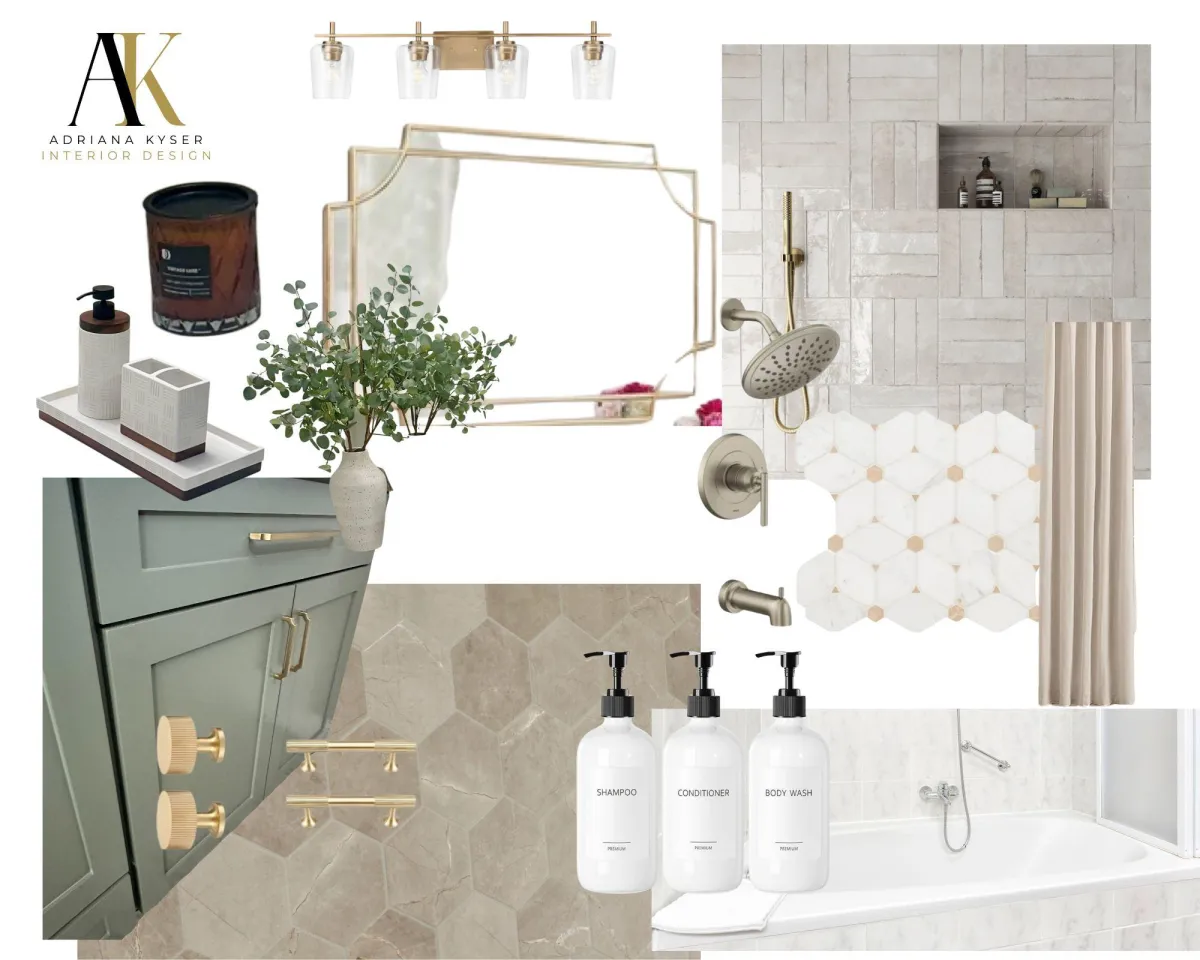 2D Bathroom Mood Board - Online Design Services