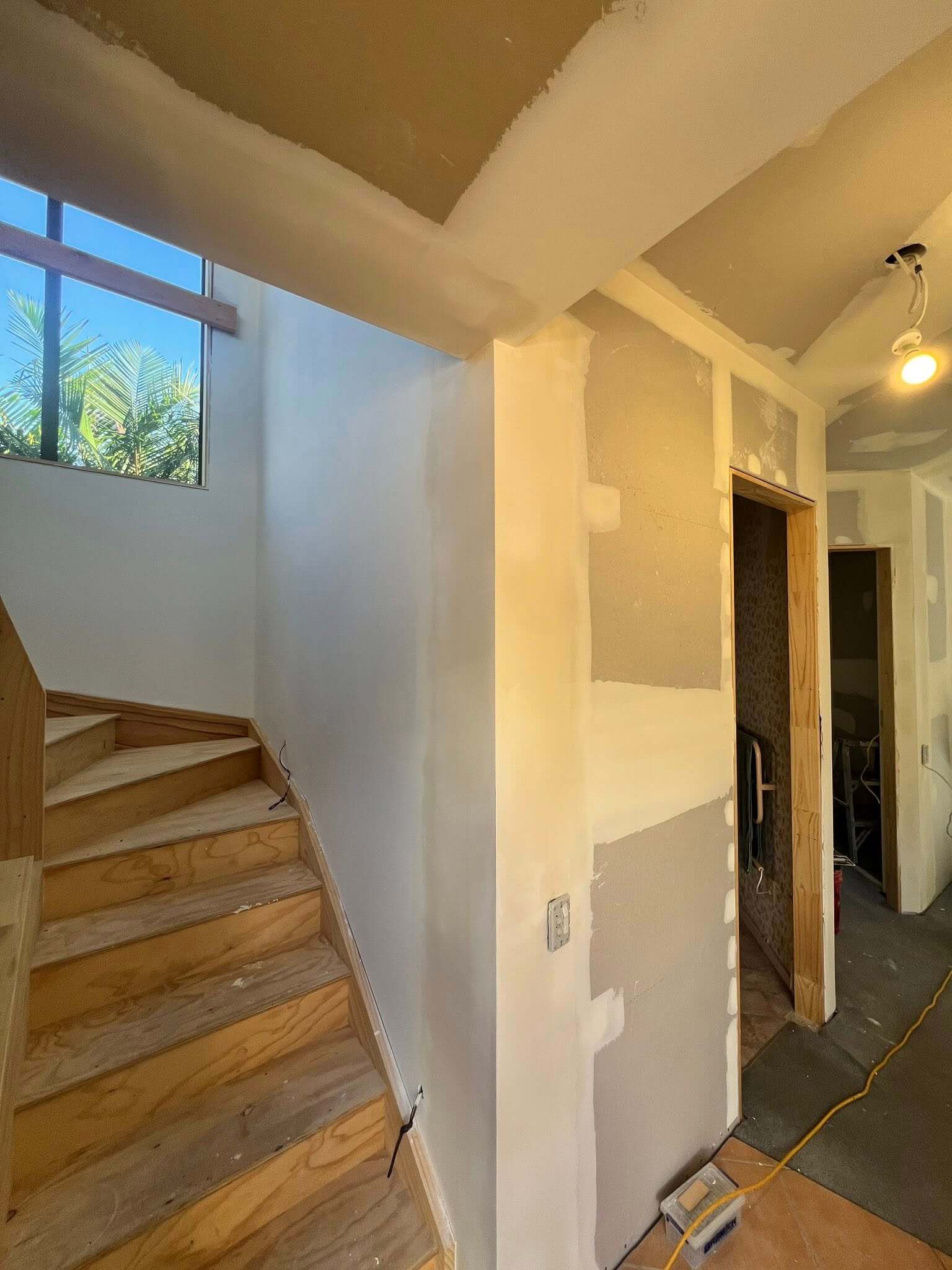 renovation plastering Auckland interior wall smoothing staircase area