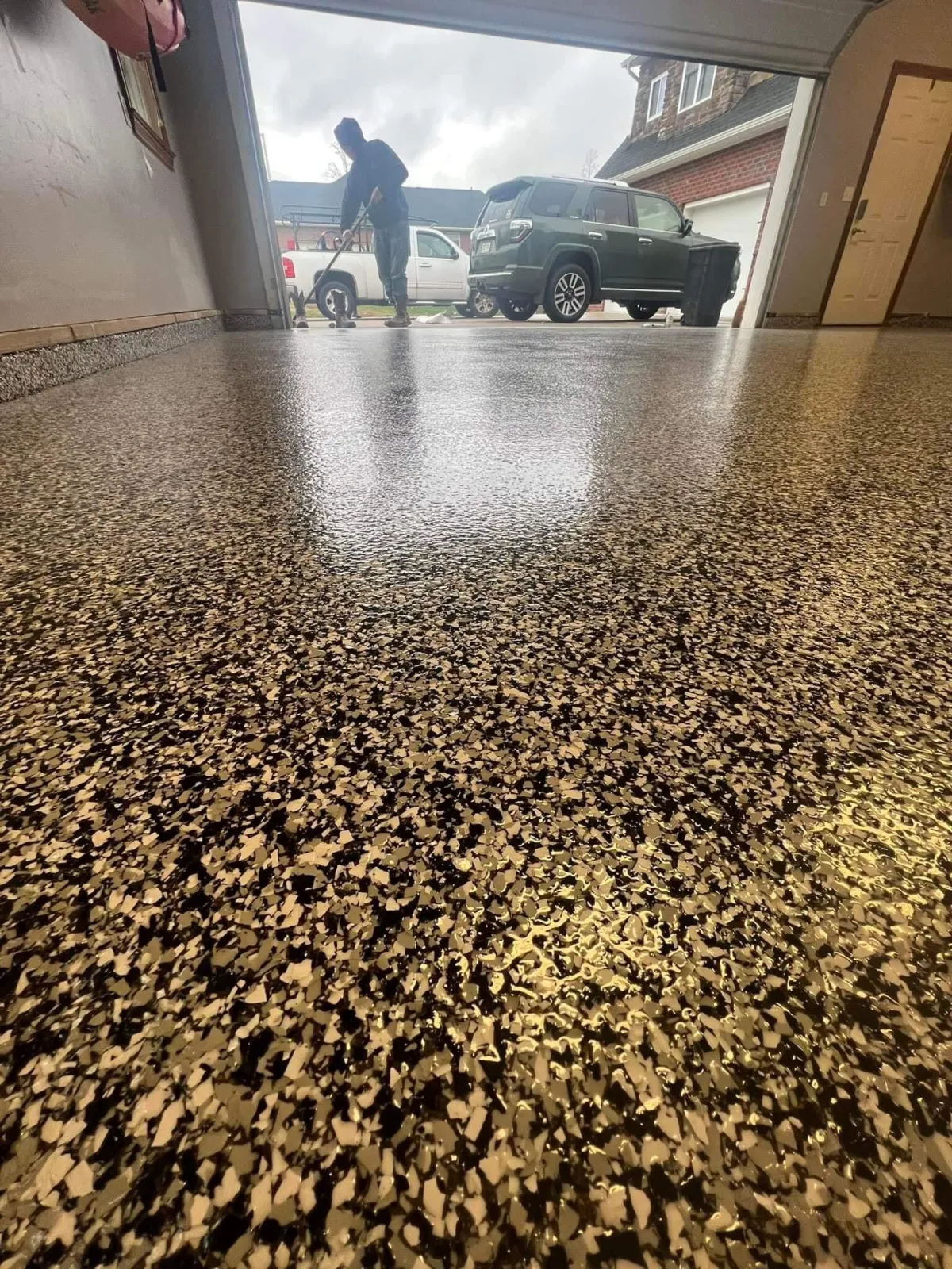 a close up of a wall