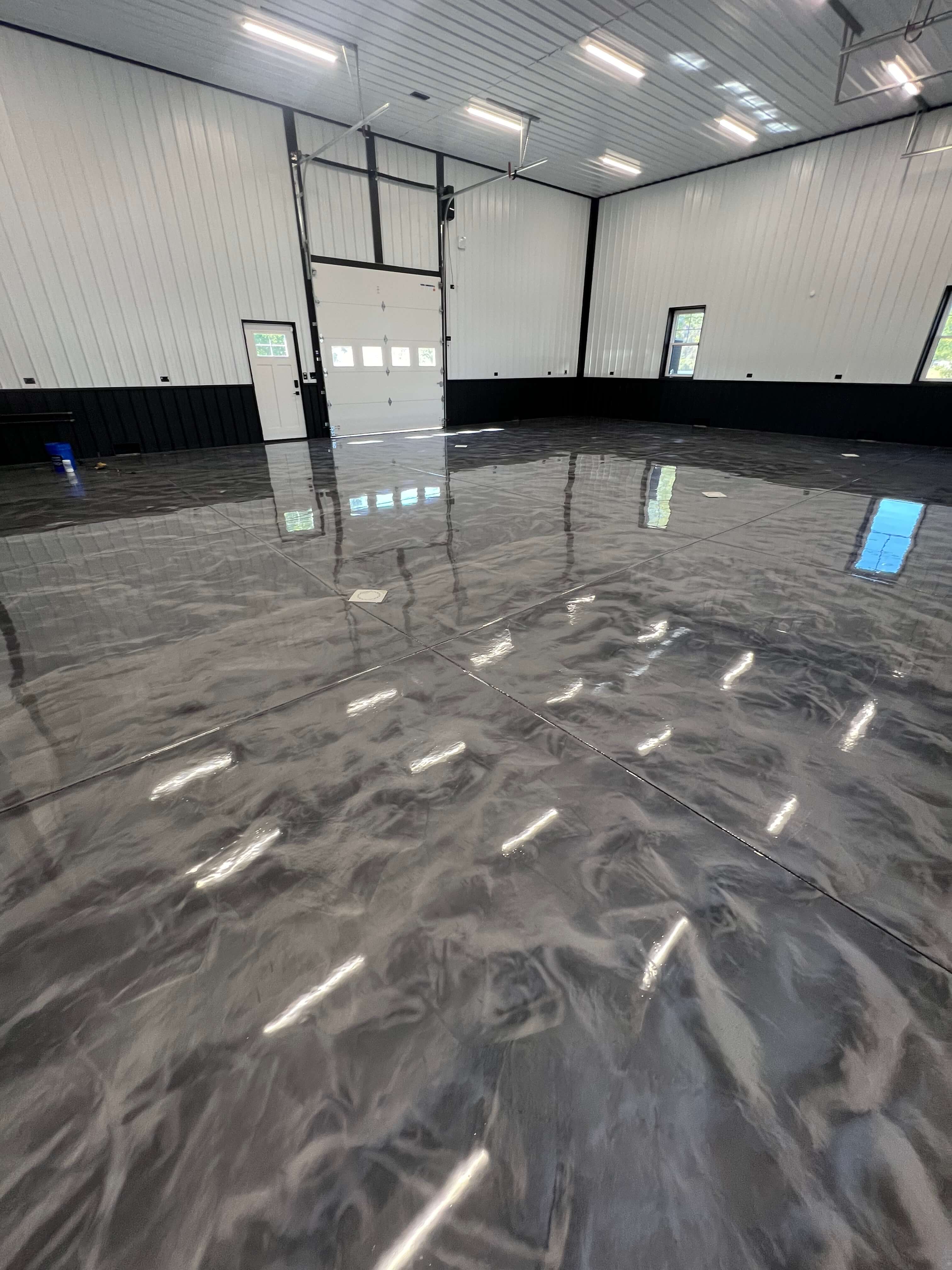 a painting with yellow and red paint on it