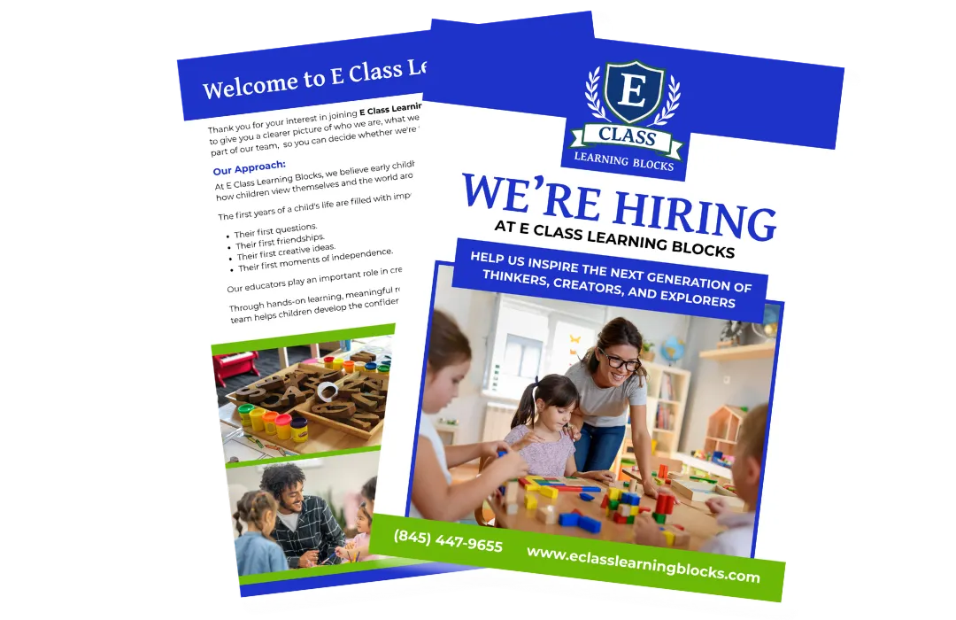 Recruitment pack from E Class Learning Blocks