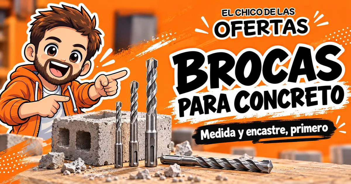 Brocas para concreto: medida y conexión para tu taladro