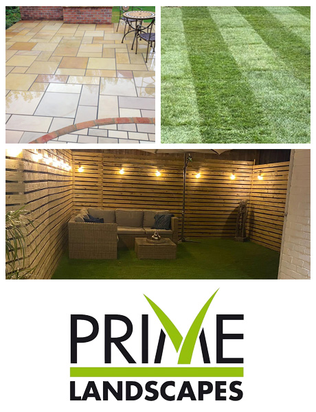 Collage of landscaping projects completed by Prime Landscapes