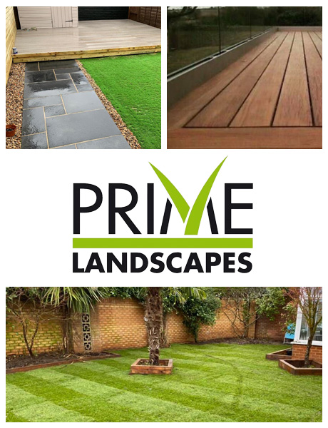 Collage of landscaping projects completed by Prime Landscapes