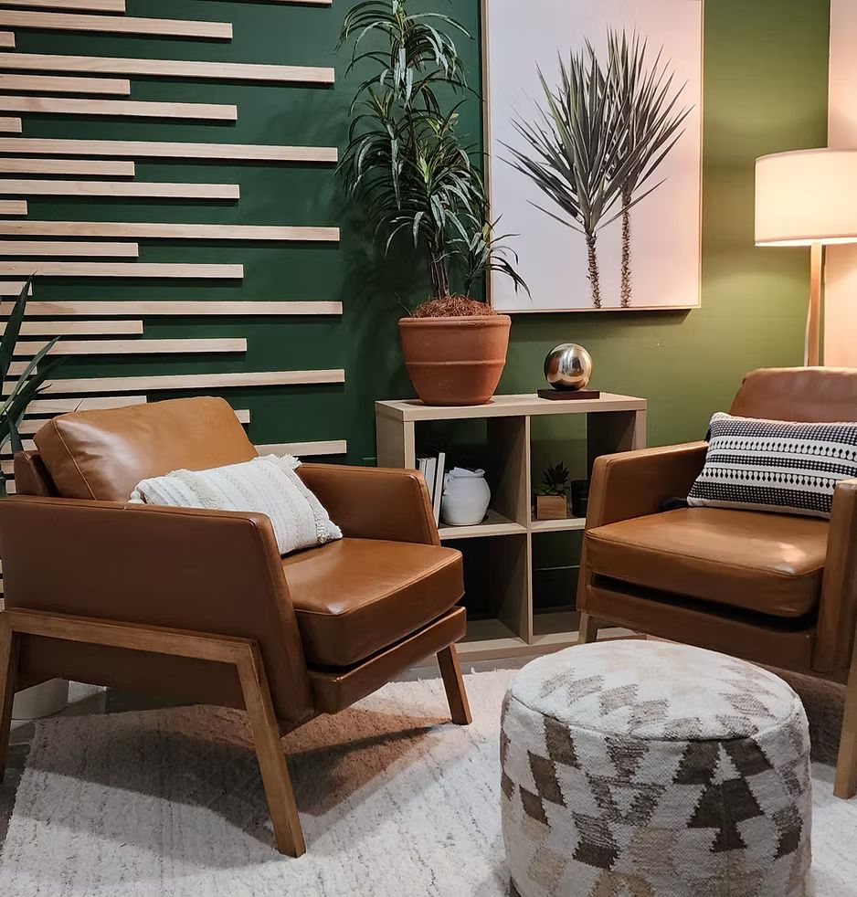 Banner-style studio image with airy backdrop and plant styling