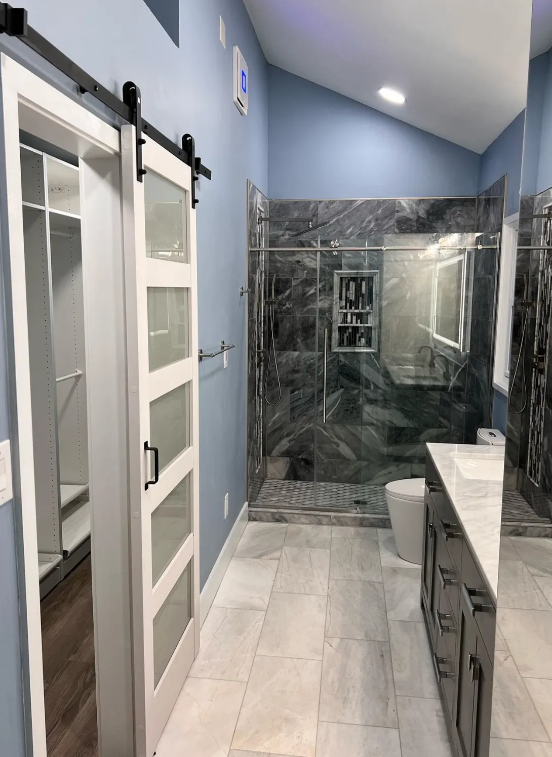 Master Bathroom Remodel in Charlotte with Expert Tiling and Walk in Shower