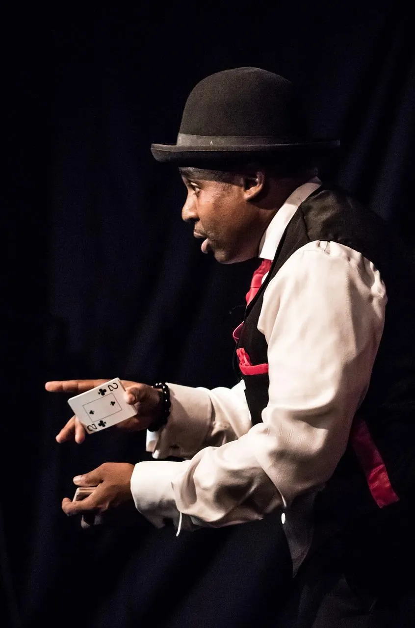 Magician performing a card trick