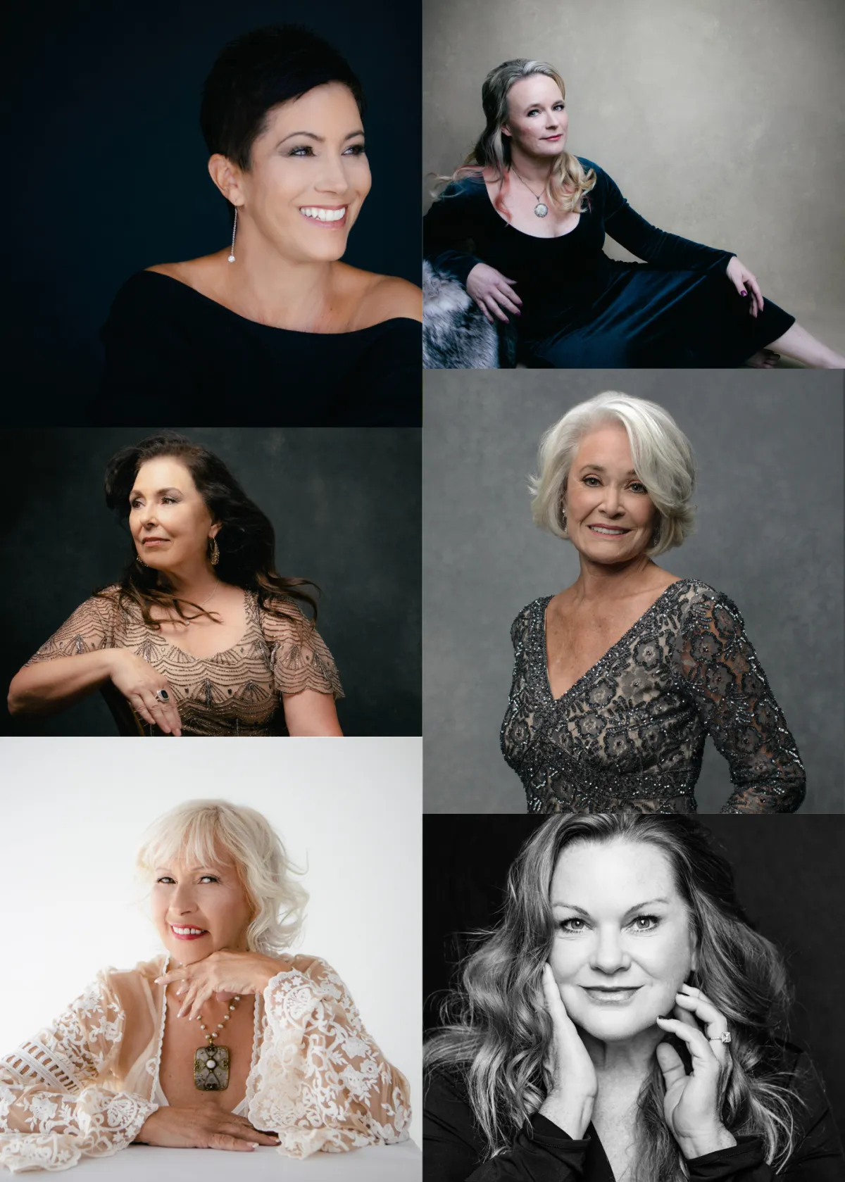 Elegant portrait of a woman in her 50s in soft studio light