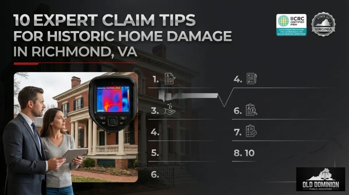 10 Expert Claim Tips for Historic Home Damage in Richmond, VA