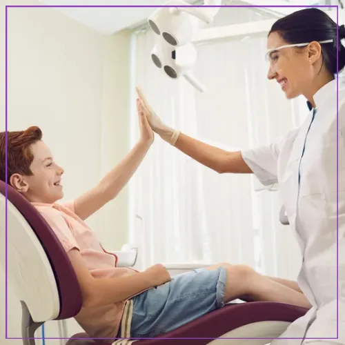 dentures on white scale rack