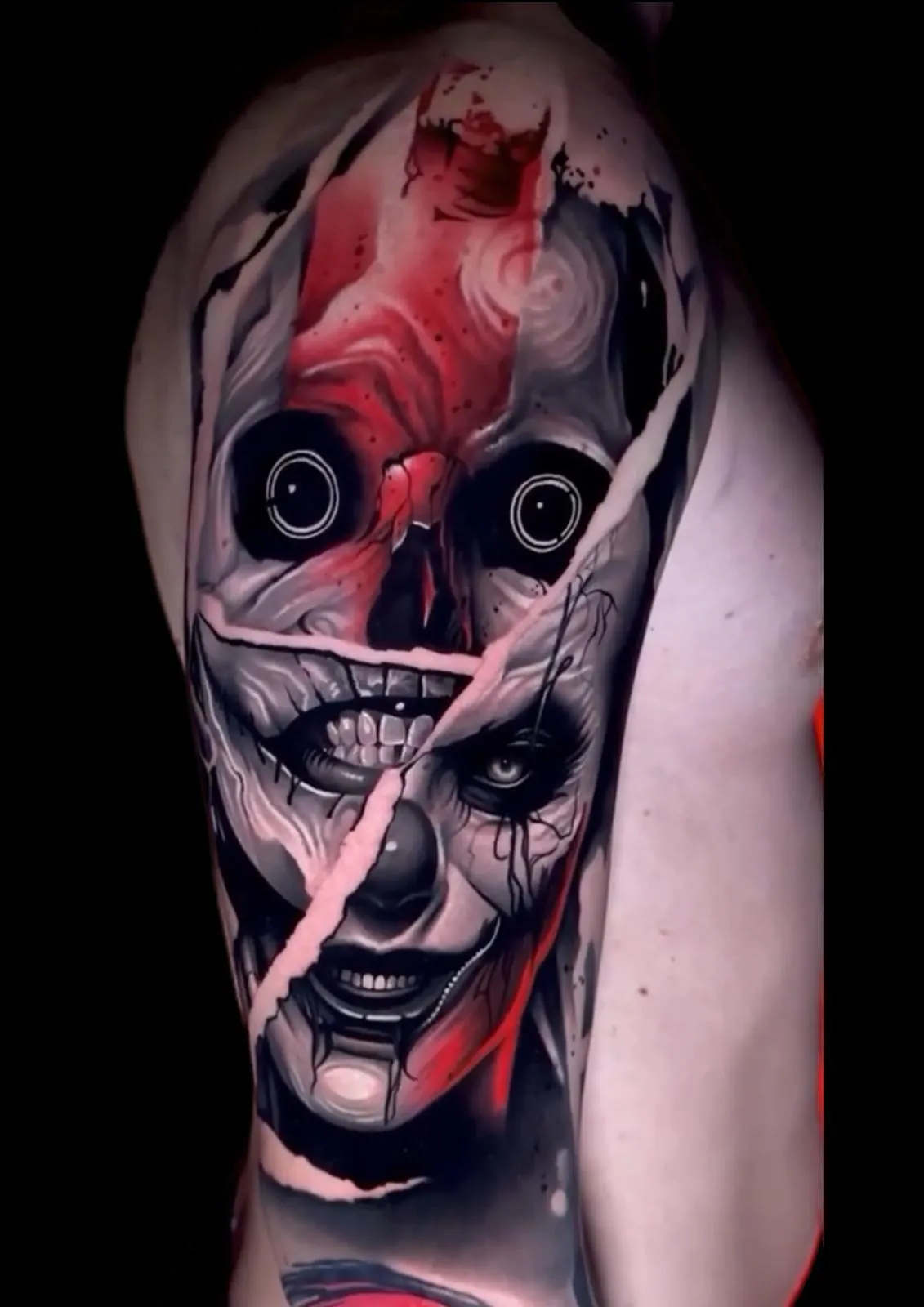 person with tattoo on right arm