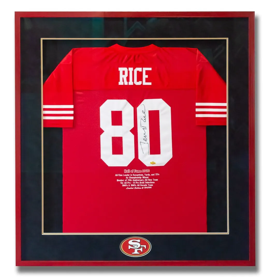 Custom framed Rice jersey